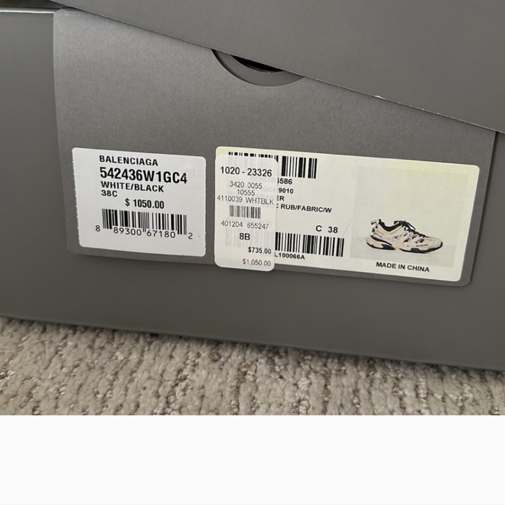 Balenciaga track runners size 8 black & white - Picture 4 of 4